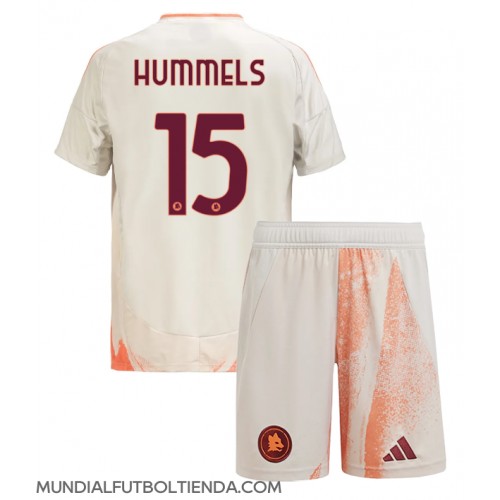 Camiseta AS Roma Mats Hummels #15 Segunda Equipación Replica 2024-25 para niños mangas cortas (+ Pantalones cortos)